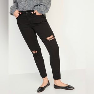 Black Distressed Skinny Jeans